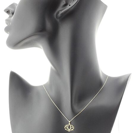 14 Ayar Altın Lotus Çiçeği Kolye 