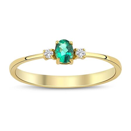 Klasik Oval Zümrüt Yüzük