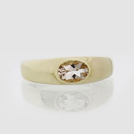 Morganite Taşlı Tasarım Tektaş Yüzük