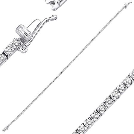1.10ct Pırlanta Su Yolu Bileklik