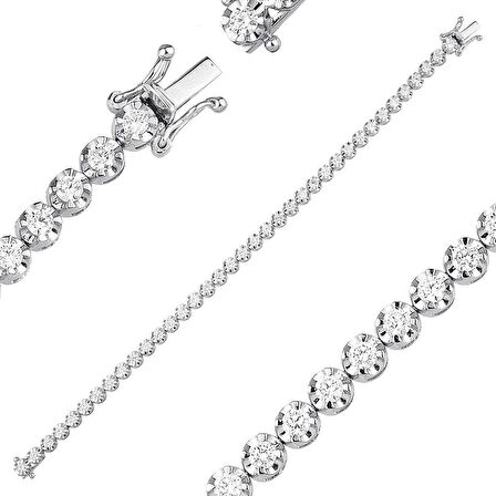 2.69ct (E-F vs) Pırlanta Suyolu Bileklik 