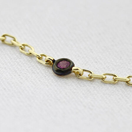 Yakut Taşlı Choker Kolye