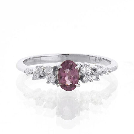Oval Spinel Pırlanta Tektaş Yüzük