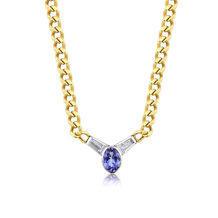 Tanzanite Tasarım Choker Pırlanta Kolye