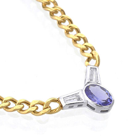 Tanzanite Tasarım Choker Pırlanta Kolye