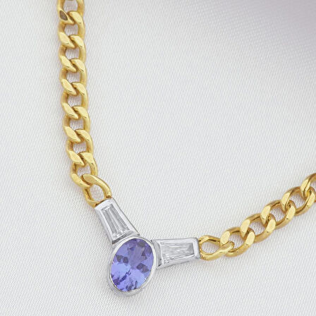 Tanzanite Tasarım Choker Pırlanta Kolye