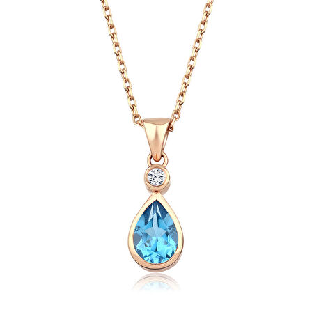 Damla Blue Topaz Tektaş Kolye