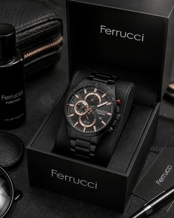 Ferrucci Fonksiyonları Aktif Takvimli Business Model Çelik Kordon ve Kasa Erkek Kol Saati