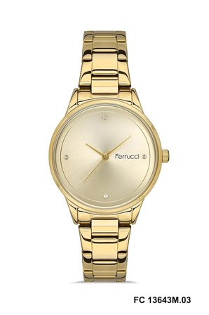 Ferrucci FC 13643M.03 Kadın Kol Saati Altın Renk Çelik Kasa Kordon 34 mm 3 ATM