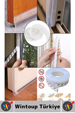 Premium Kapı Altı Pencere Rüzgar Toz Isı Böcek Haşere Önleyen Rüzgar Kesici Bant 3 Metre 4 Adet