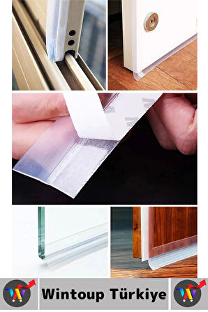 Premium Kapı Altı Pencere Rüzgar Toz Isı Böcek Haşere Önleyen Rüzgar Kesici Bant 3 Metre 4 Adet