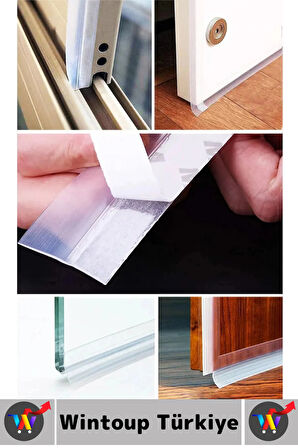 Premium Kapı Altı Pencere Rüzgar Toz Isı Böcek Haşere Önleyen Rüzgar Kesici Bant 3 Metre 5 Adet