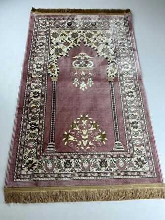 Yüksek Kalite Dokuma 80x125 Battal Boy Halı Seccade Pembe Renk