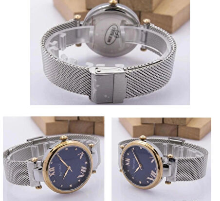 Ferrucci Hasır Kordon Çelik Kadın Kol Saati+Nazarlıklı Set Hediye