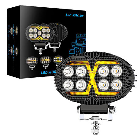 Off Road Sis Farı 5,5 İnç Selamlamalı Çakar İkaz Gündüz Led 2 Mod Projektör Çalışma Lambası 12/24 V 