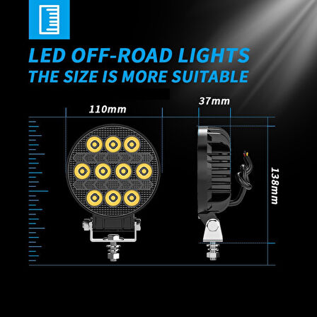 Off Road Çalışma Lambası ve Sis Farı 4 inç Selamlamalı Çakar İkaz Gündüz Led DRL 2 Mod 12/24 V 