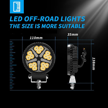 Off Road Çalışma Lambası ve Sis Farı 4 inç Selamlamalı Çakar İkaz Gündüz Led DRL 2 Mod 12/24 V 