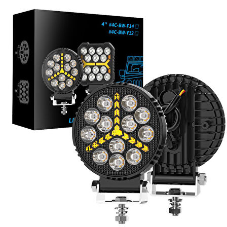 Off Road Çalışma Lambası ve Sis Farı 4 inç Selamlamalı Çakar İkaz Gündüz Led DRL 2 Mod 12/24 V