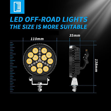 Off Road Çalışma Lambası ve Sis Farı 4 inç Selamlamalı Çakar İkaz Gündüz Led DRL 2 Mod 12/24 V