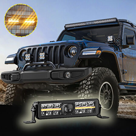  Off-Road Premium 30 CM Tampon Kaput LED Bar Beyaz Işık Projektör DRL Gündüz Led Metal Gövde 12-24V