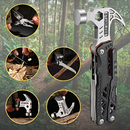 Outdoor Profesyonel Çakı Çekiç Pense Ateş Taşı Vidalama Kamp Piknik Ve Doğa Çok Fonksiyonlu alet set