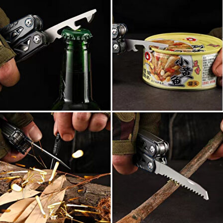 Outdoor Profesyonel Çakı Çekiç Pense Ateş Taşı Vidalama Kamp Piknik Ve Doğa Çok Fonksiyonlu alet set