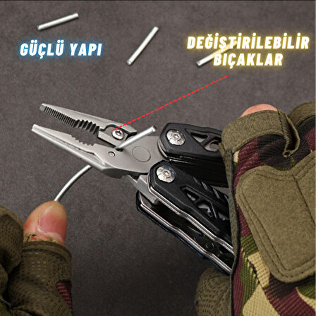 Outdoor Profesyonel Çakı Çekiç Pense Ateş Taşı Vidalama Kamp Piknik Ve Doğa Çok Fonksiyonlu alet set