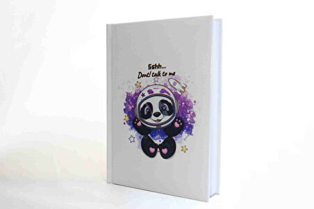 Uzaylı Panda Hediye Seti - Cam Termos, Kupa Bardak ve Defter Hediye Kutusu