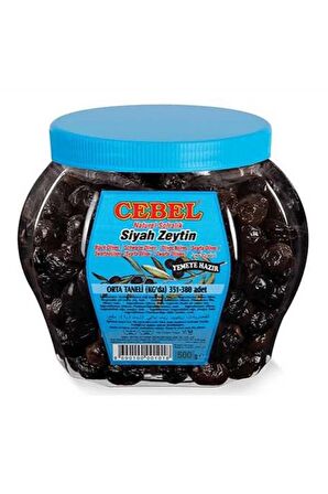 Cebel Siyah Zeytin Orta Taneli 351-380 Pet 500 Gr