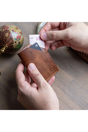 Pine Hakiki Deri Kartlık, Taba Deri, Gerçek Deri, Premium Deri Kartlık, El Yapımı Kartlık