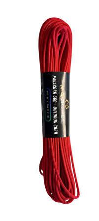 Polyester Paracord İp 4 mm Kırmızı 30 Metre
