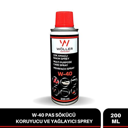 Wöller W40 Pas Sökücü Koruyucu Yağlayıcı Sprey Çok Amaçlı Bakım Spreyi 200 ml