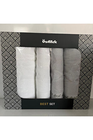 Özdilek Filgo Best Set Hamam Takımı Havlu Seti Beyaz-Yeşil