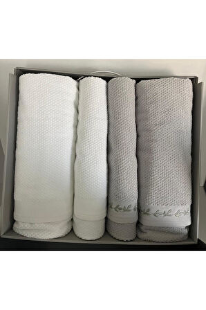 Özdilek Filgo Best Set Hamam Takımı Havlu Seti Beyaz-Yeşil