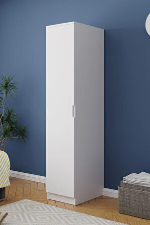 Lento 1 Kapaklı 5 Raflı Gardırop Beyaz