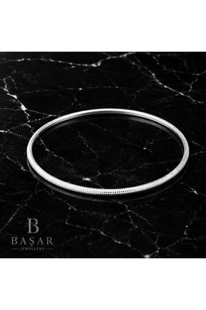 925 Ayar Gümüş Ajda Bilezik – Yılan Zincir Model Şık Kadın Bilezik