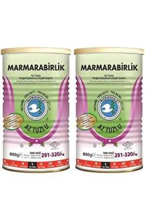 Marmarabirlik Az Tuzlu Siyah Zeytin 800 Gr S 291-320/kg x 2 Adet