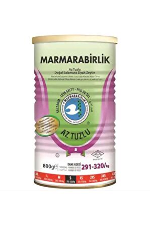 Marmarabirlik Az Tuzlu Siyah Zeytin 800 Gr S 291-320/kg x 2 Adet