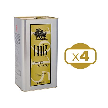 Tariş Riviera Zeytinyağı 3 Lt Teneke x 4 Adet