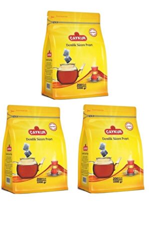 Çaykur Demlik Poşet Siyah Çay 3x1000 gr 3x200'lü 