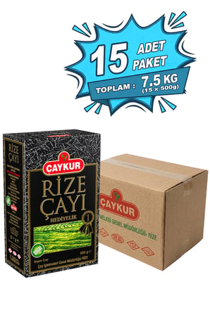 Rize Çayı Hediyelik 500gr (Karton Kutu) Onbeşli Paket