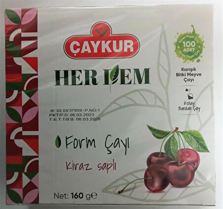 HERDEM KİRAZ SAPLI FORM ÇAYI 160 GR (Bardak Poşet Çay)