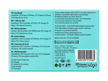 Çaykur Kış Masalı Süzen Poşet Çay 40 g x 3 Adet