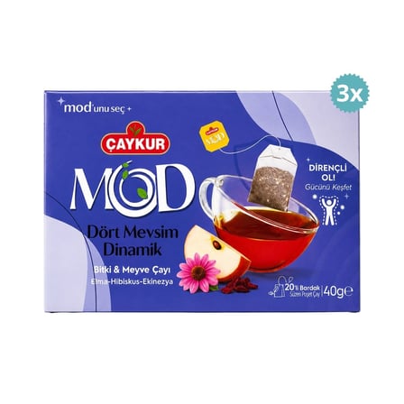 Çaykur Mod Dört Mevsim Dinamik Süzen Poşet Çay 40 g x 3 Adet