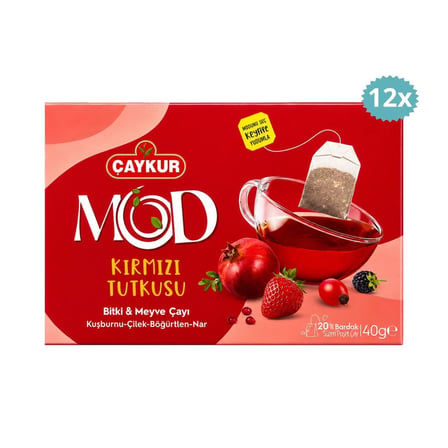 Çaykur Mod Kırmızı Tutkusu Süzen Poşet Çay 40 g x 12 Adet