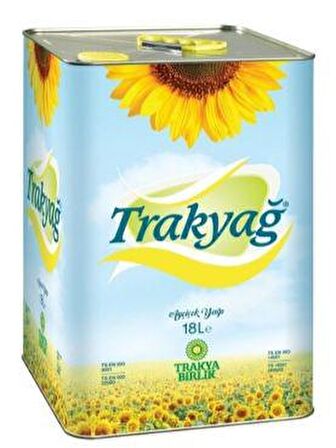 Trakyağ Rafine Organik Ayçiçek Yağı 18 lt Teneke