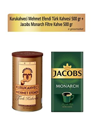 Mehmet Efendi Türk Kahvesi + Jacobs Monarch Filtre Kahve 500 gr 