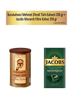 Mehmet Efendi Türk Kahvesi + Jacobs Monarch Filtre Kahve 250 gr 