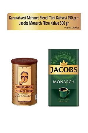 Mehmet Efendi Türk Kahvesi + Jacobs Monarch Filtre Kahve 500 gr 