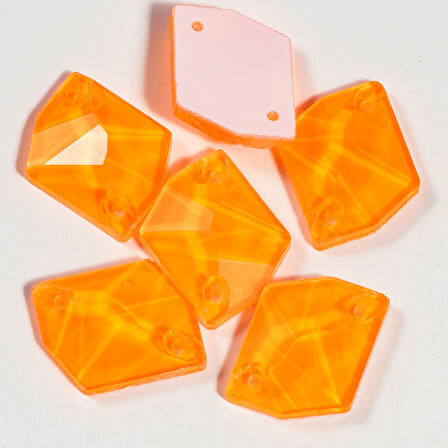 Gymo Premium Delikli Dikme Kristal Taş Cosmic 10*14mm N05 Orange Neon (36 Ad)